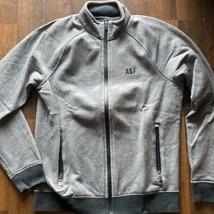 A&F Abercrombie and Fitch full zip cardigan‎ sweater gray men's Medium